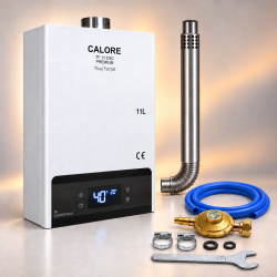 Instant apa calda pe gpl sau gaz natural calore TFCSC11 Premium cu tiraj fortat + kit Instant apa calda pe gpl sau gaz natural calore TFCSC11 Premium cu tiraj fortat + kit
