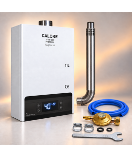 Instant apa calda pe gpl sau gaz natural calore TFCSC11 Premium cu tiraj fortat + kit Instant apa calda pe gpl sau gaz natural calore TFCSC11 Premium cu tiraj fortat + kit